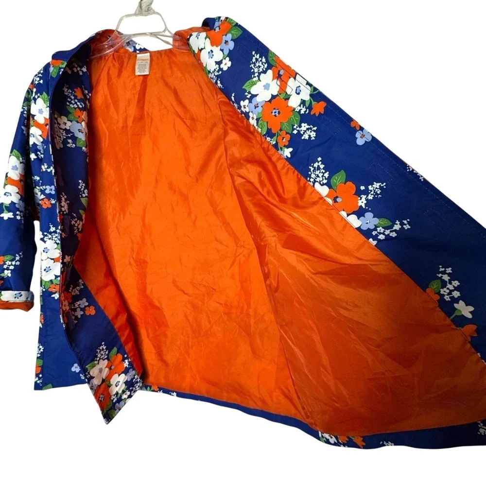 Gymboree Girls Rain Jacket Hooded Floral Sz‎ L Spring Hooded Easter